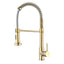 All copper spring faucet, kitchen sink with rotatable pull-out paint, black and gold dots - Korvel