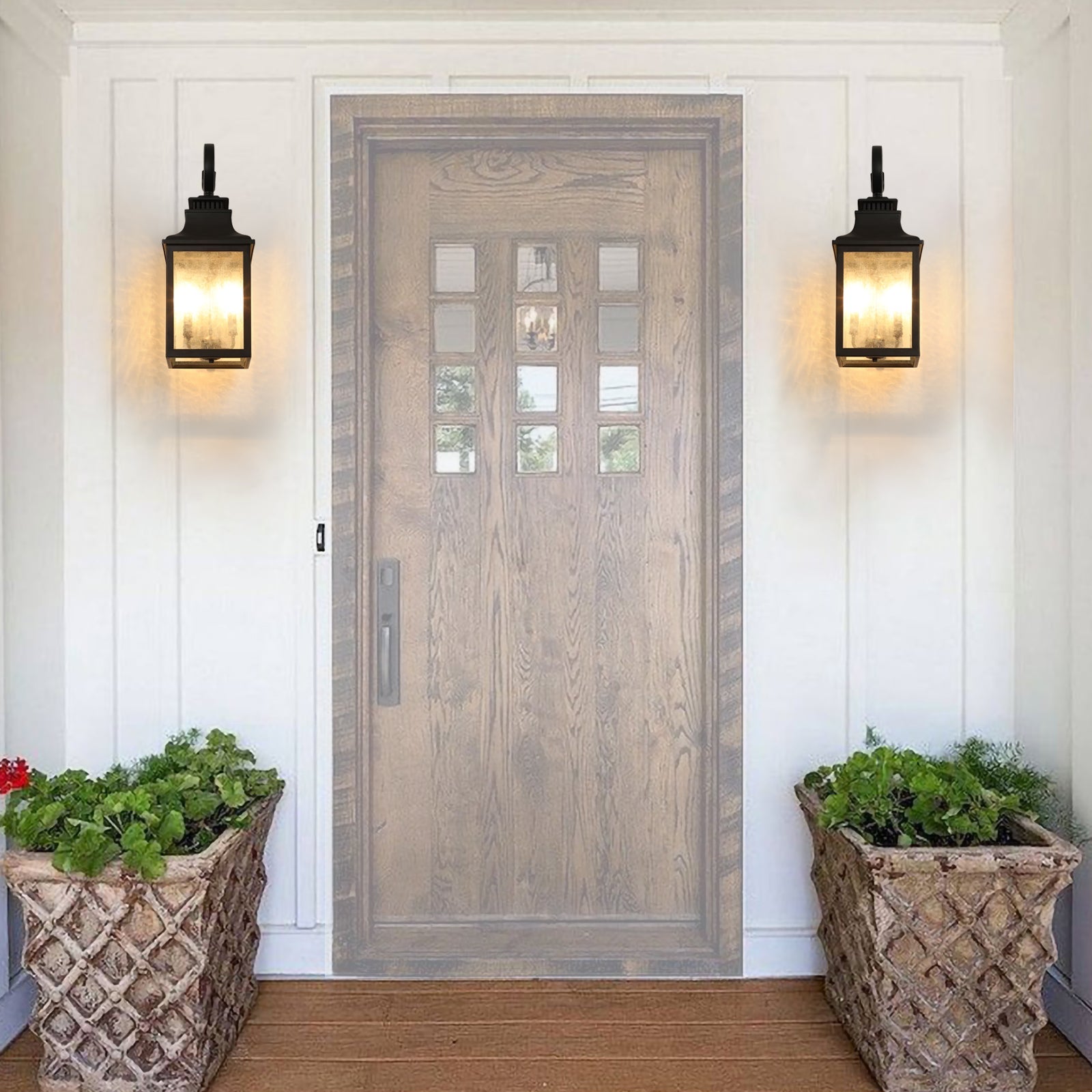 Large Outdoor Wall Lamps With Glass - Korvel