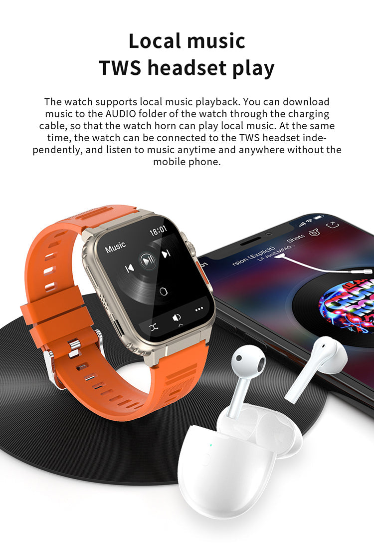 Wholesales smartwatch A70 1.96Inch full touch bt call sport watch A70 best design smart watch bands - Korvel