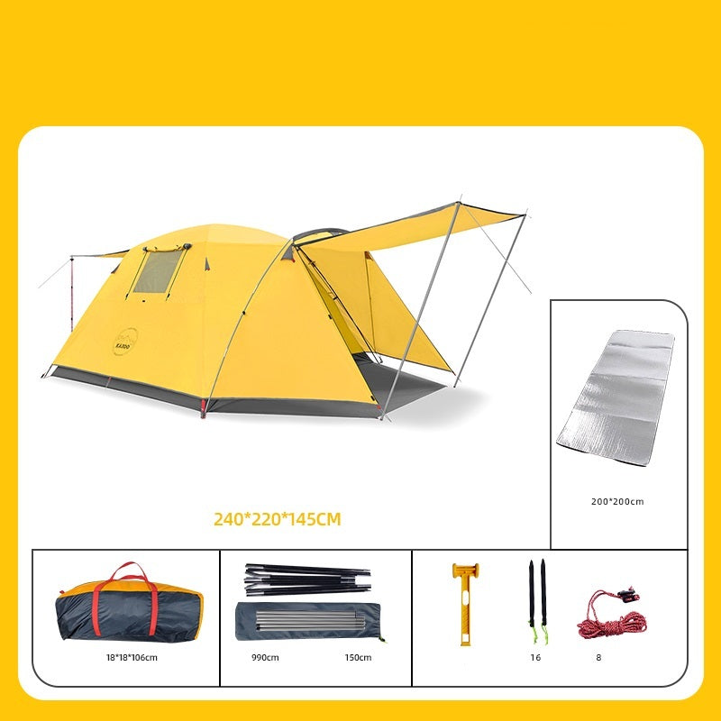 Premium Four-Person Outdoor Tunnel Tent for Camping