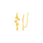14k Yellow Gold Leafy Branch Motif Climber Earrings
