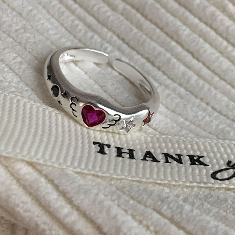 Anillo de Diamante de Circonita de Color Dopamina Love para Mujeres