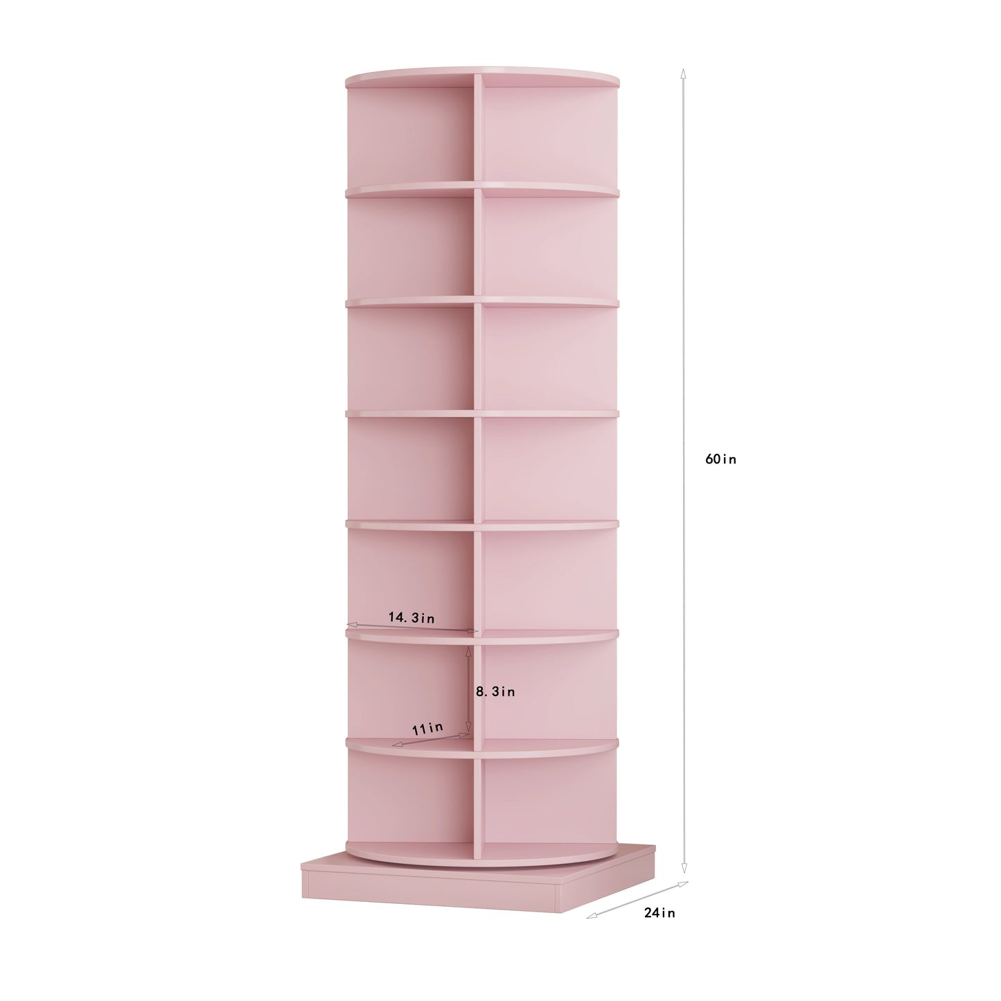 new 360 pink rotating shoe cabinet with 7 layers can accommodate up to 28 Paris shoes - Korvel