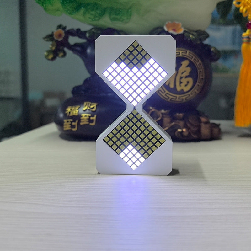Cyber-style LED electronic sand timer: gravity-sensing, 1-30min countdown, tech decompression toy - Korvel