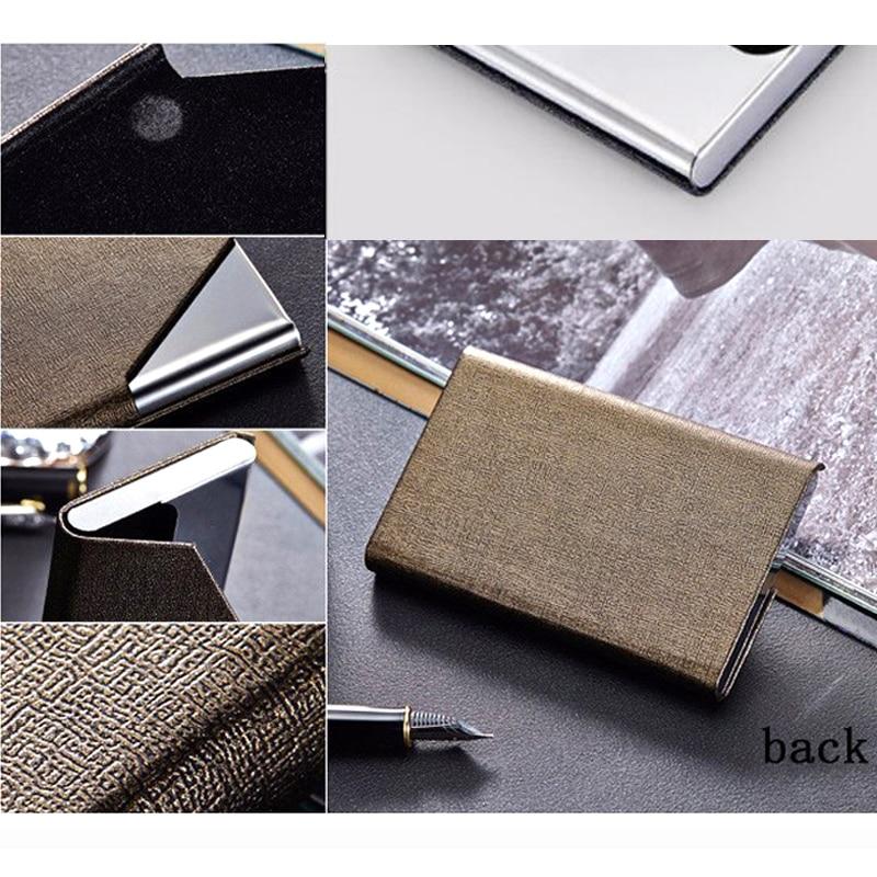 Itapkris Business ID Credit Card Holder For Women Men Fashion Brand Metal Aluminum Card Case PU Leather Porte Carte - Korvel
