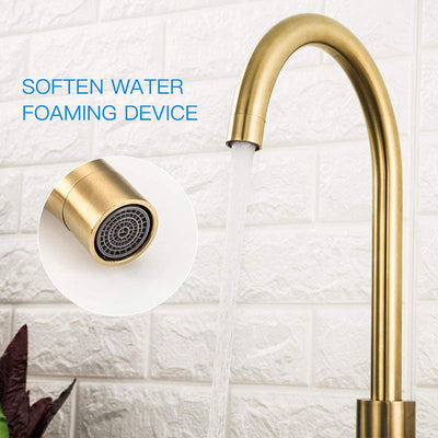 Brushed Gold Stainless Steel Kitchen Faucet