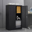 Metal storage cabinet with locked door and adjustable shelf foldable storage cabinet black - Korvel