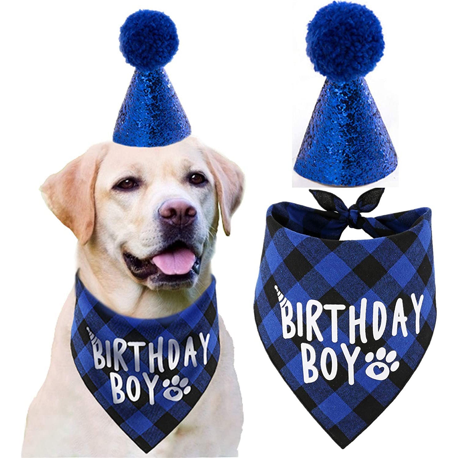 Pet Birthday Set  Triangle Scarf Hat Pet Party Decoration Styling Outdoor Creative - Korvel