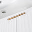 24" Bathroom Vanity with Sink, Bathroom Vanity Cabinet with Two Doors and Gold Metal Frame, Open Storage Shelf, White - Korvel