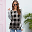 Plaid Striped Round Neck Long Sleeve T-Shirt - Korvel