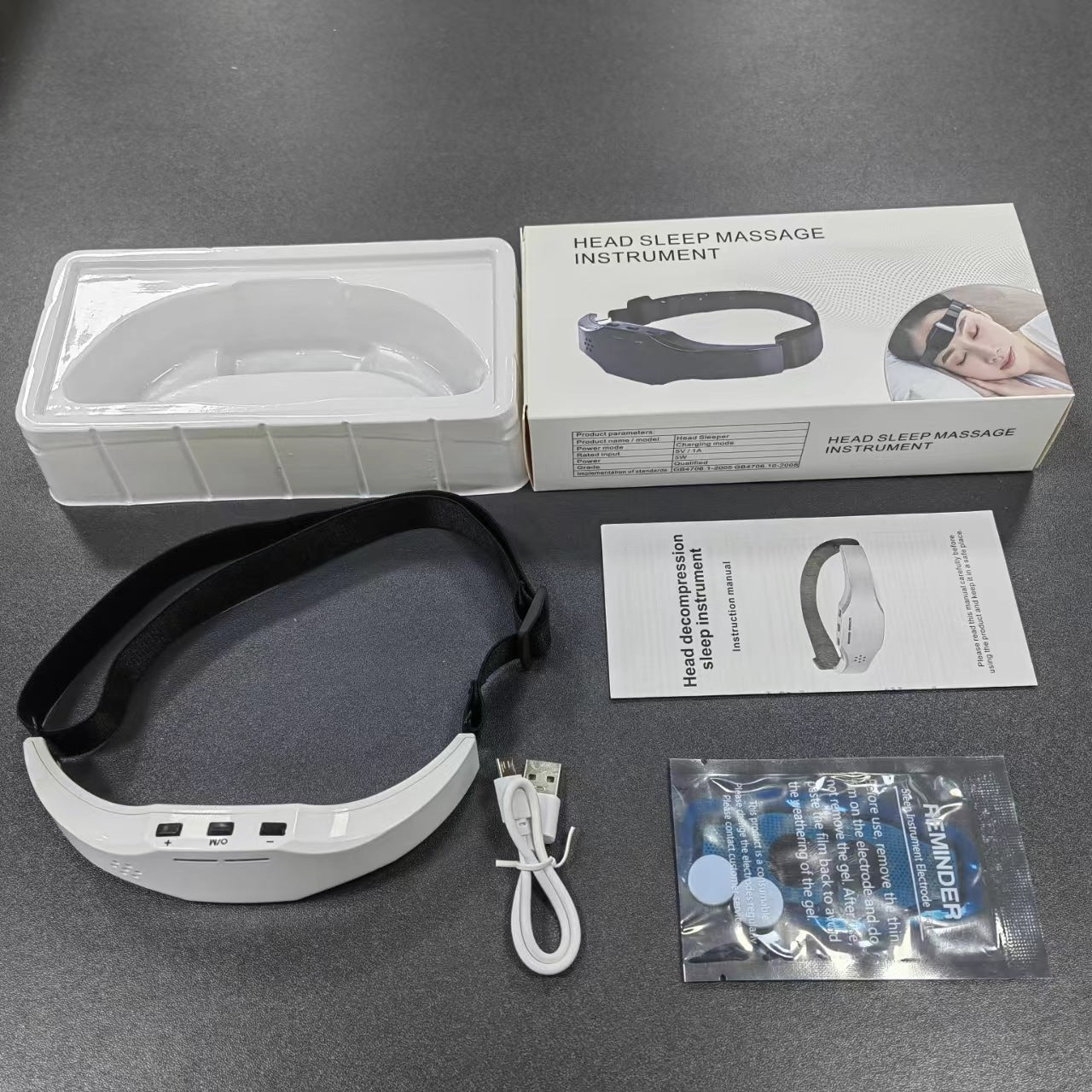 Sleep aid insomnia black pink white gold smart electrotherapy Ems sleep aid device portable massager - Korvel