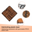 Acacia interlocking deck tile grid pattern, 10 pieces of 12 inch x 12 inch square brown Acacia hardwood outdoor flooring - Korvel