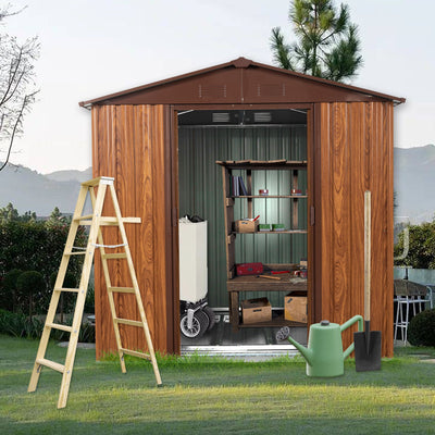 6ft x 6ft Premium Outdoor Metal Storage Shed with Window