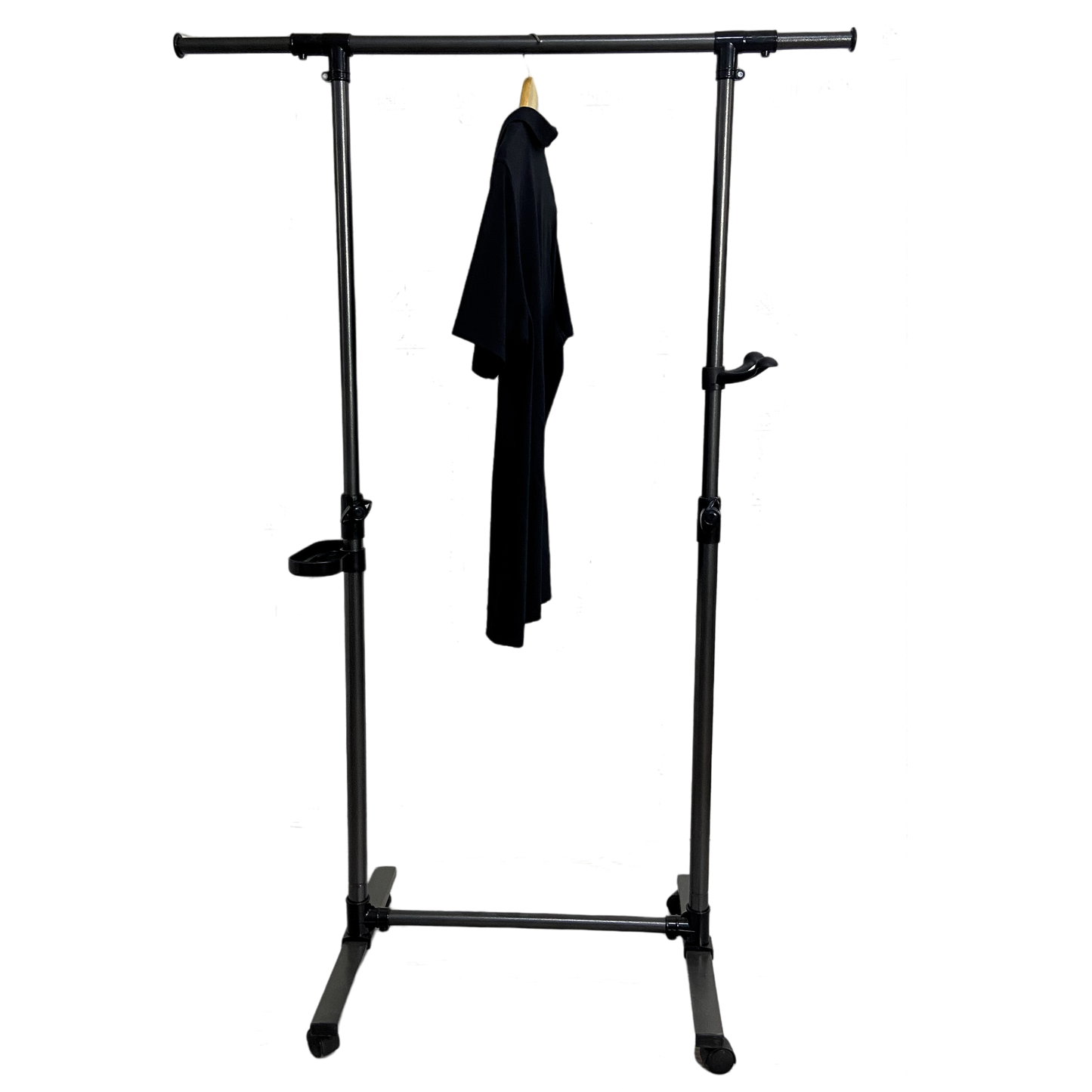 Heavy-Duty Rolling Clothes Hanger with Wheels - Black