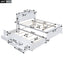 Full Size Platform Bed with Storage LED Headboard  Twin Size Trundle and 3 Drawers White - Korvel