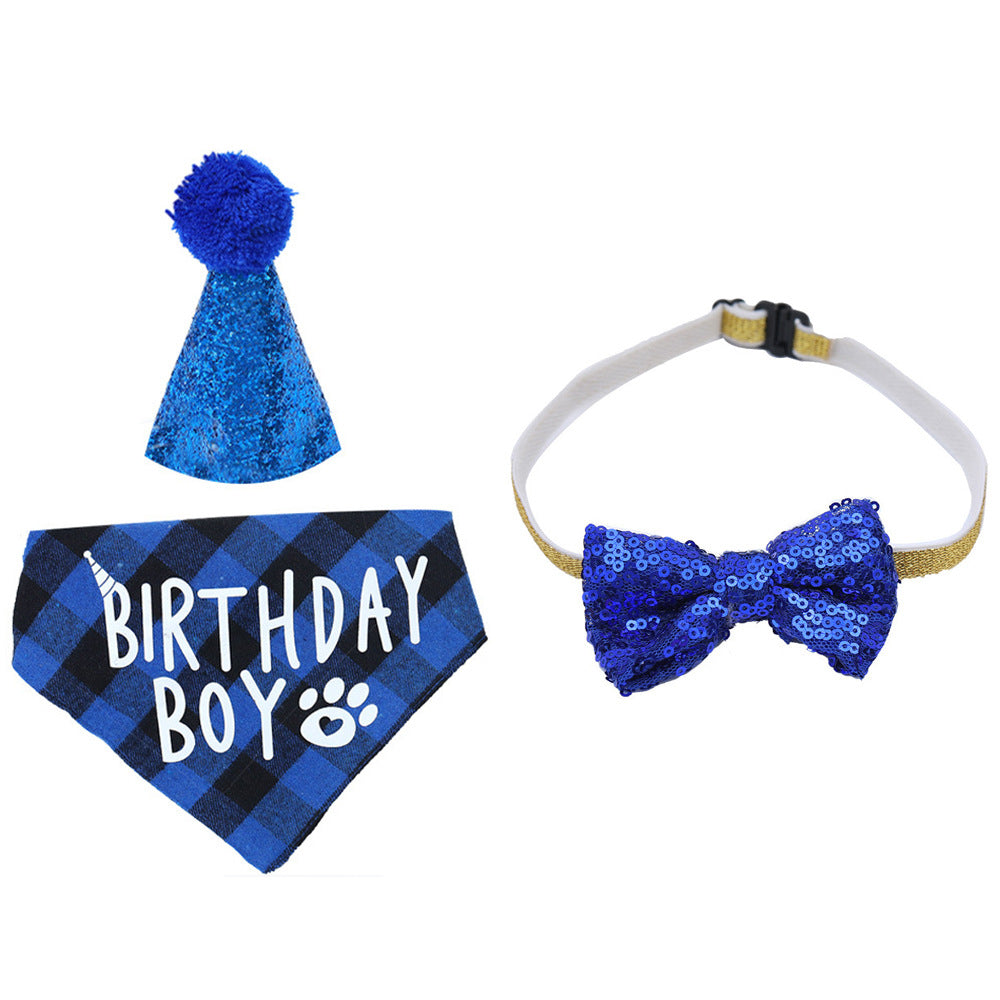Pet Birthday Set  Triangle Scarf Hat Pet Party Decoration Styling Outdoor Creative - Korvel