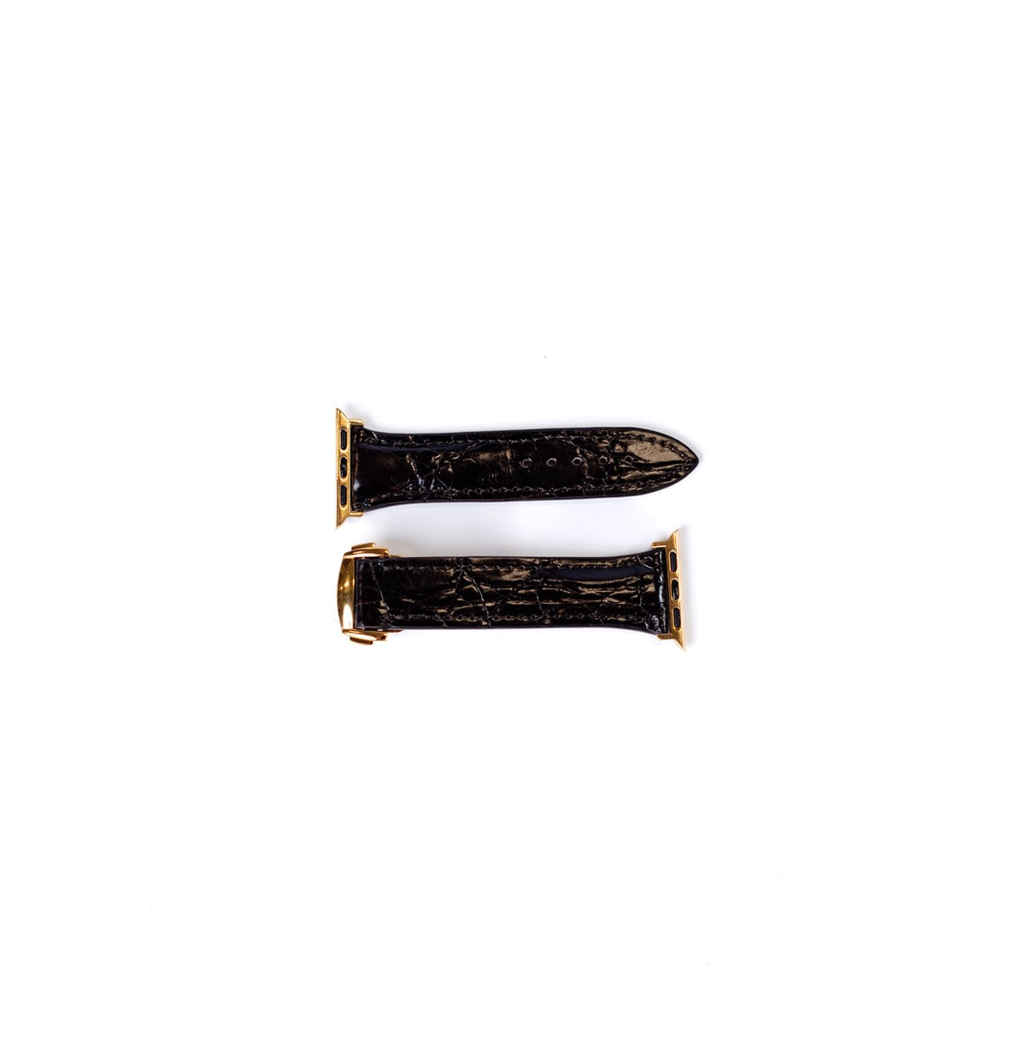 Premium Black Glazed Alligator Apple Watch Band