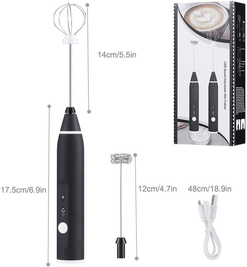 3-Piece Electric Milk Frother And Whisk Set - Korvel