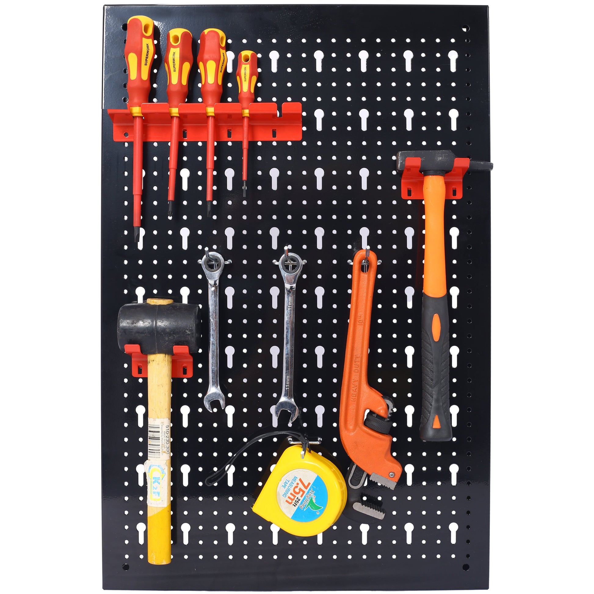 4-foot metal garage nail board tool rack with 3 nail board wall mounted tools for storing nail boards, black - Korvel