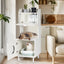 White wooden hidden cat trash can with rack and trash can shell, indoor cat house pet box, storage cabinet - Korvel