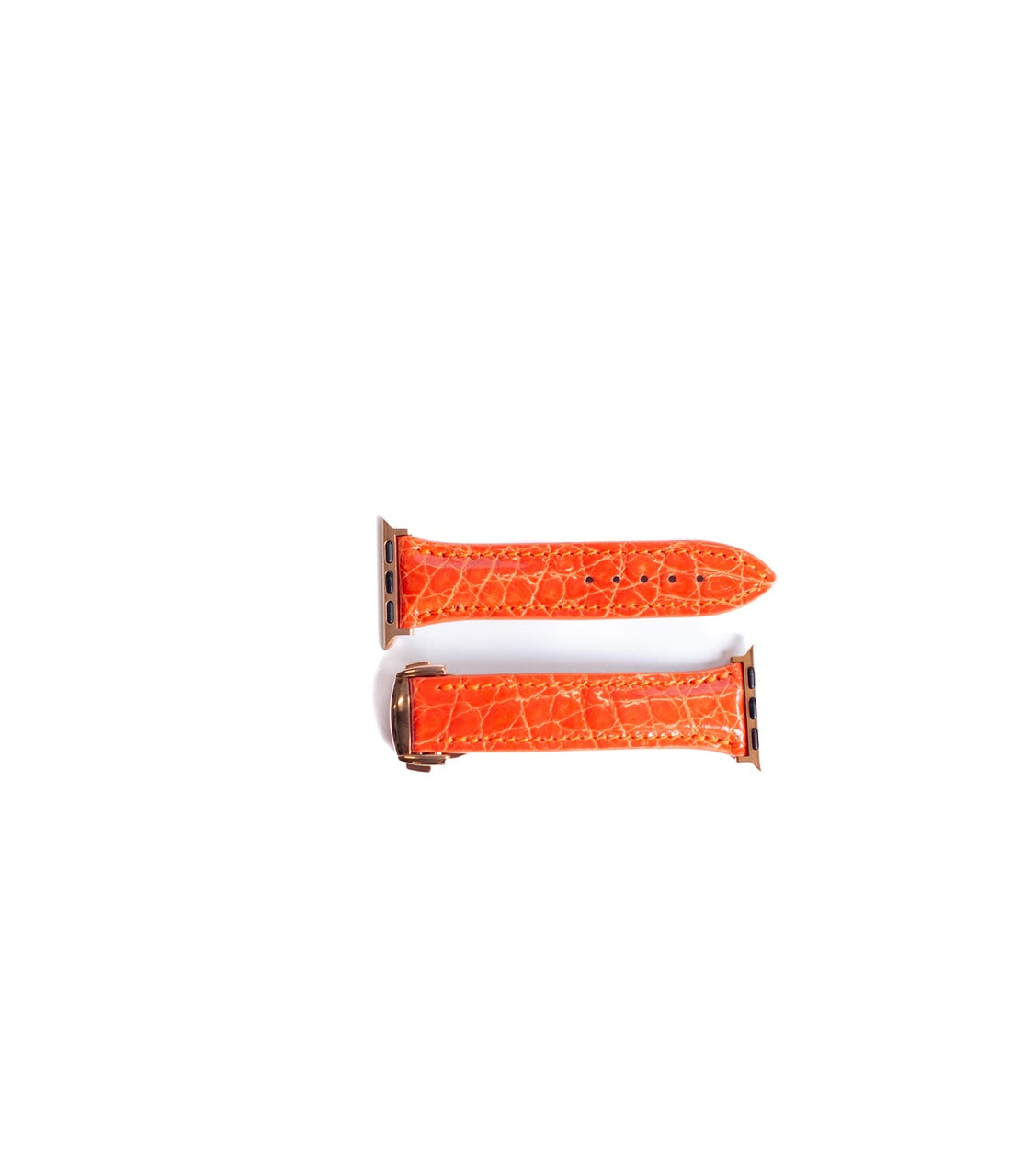 Orange Glazed Alligator Apple Watch Band