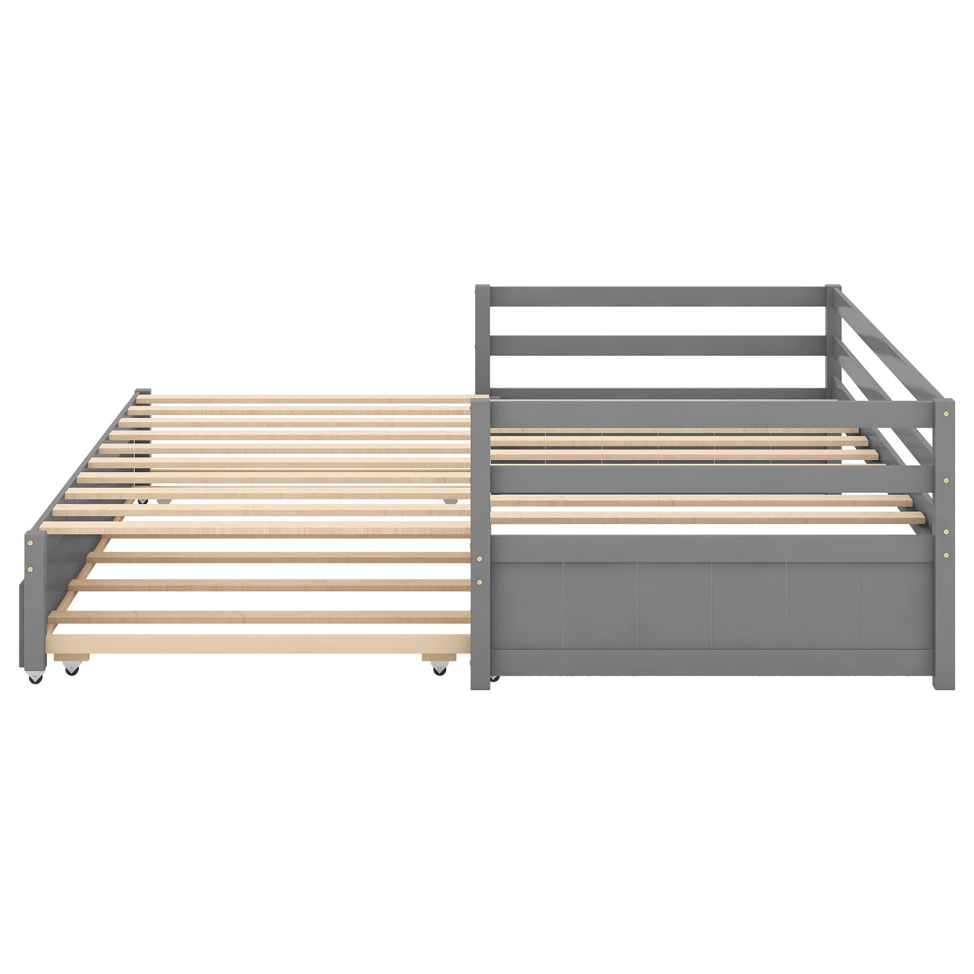 Twin or Double Twin Daybed with Trundle Gray - Korvel
