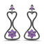 Boucles d'oreilles en argent sterling avec améthyste véritable de 6,31 carats et spinelle noir