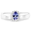 0.54 Carat Genuine Tanzanite and White Zircon Sterling Silver Ring
