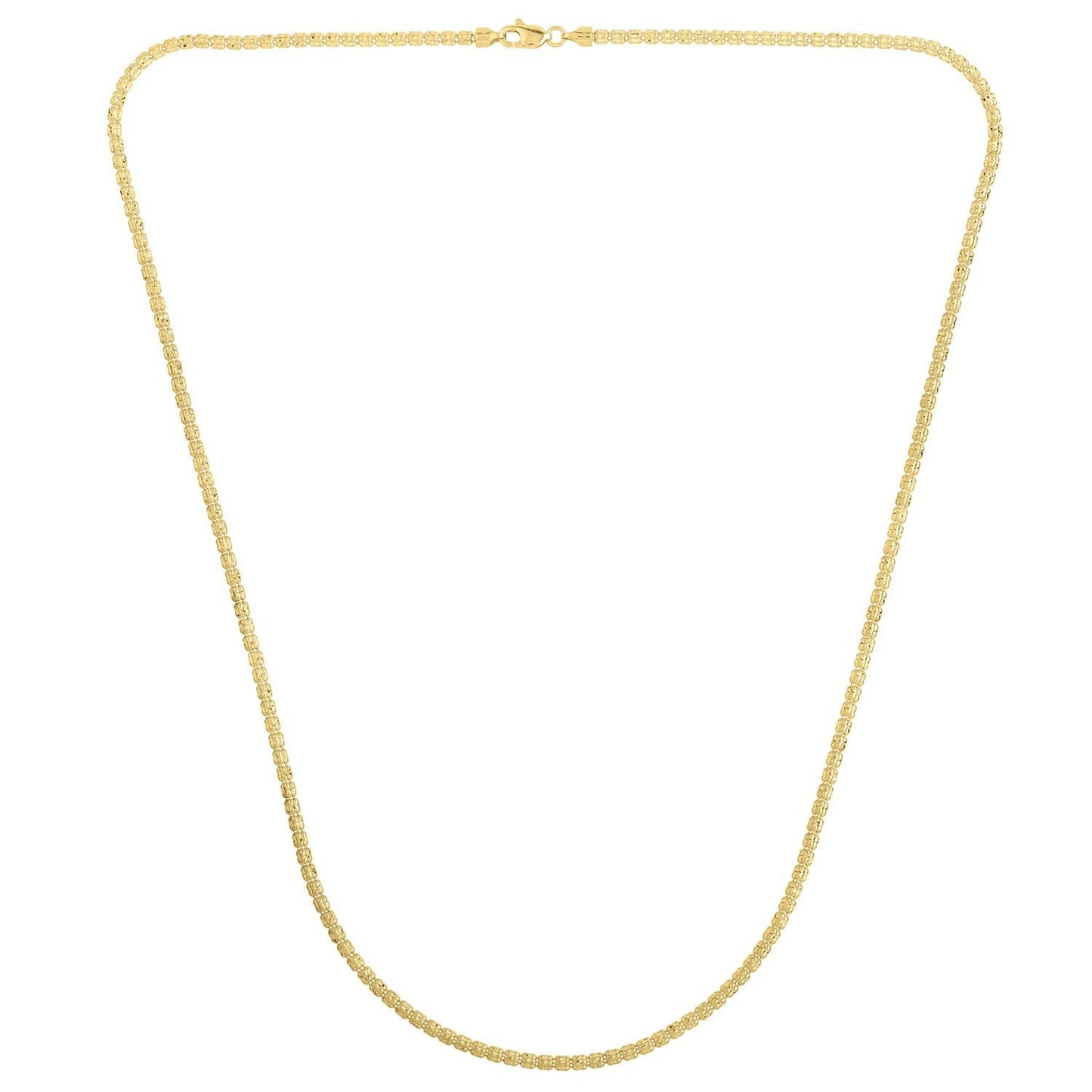 Chaîne Ice Barrel en Or Jaune 14k - 2,70 mm
