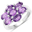 Anillo de Compromiso de Amatista Genuina de 3.01 Quilates en Plata Esterlina .925
