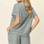 Double Take Full Size Texture T-Shirt and Shorts Set