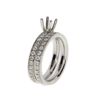 Diamond Semi Mount Engagement Ring in 14KT White Gold