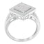 Anillo Halo de Diamante Corte Princesa de Plata Esterlina .925 - Tamaño 7
