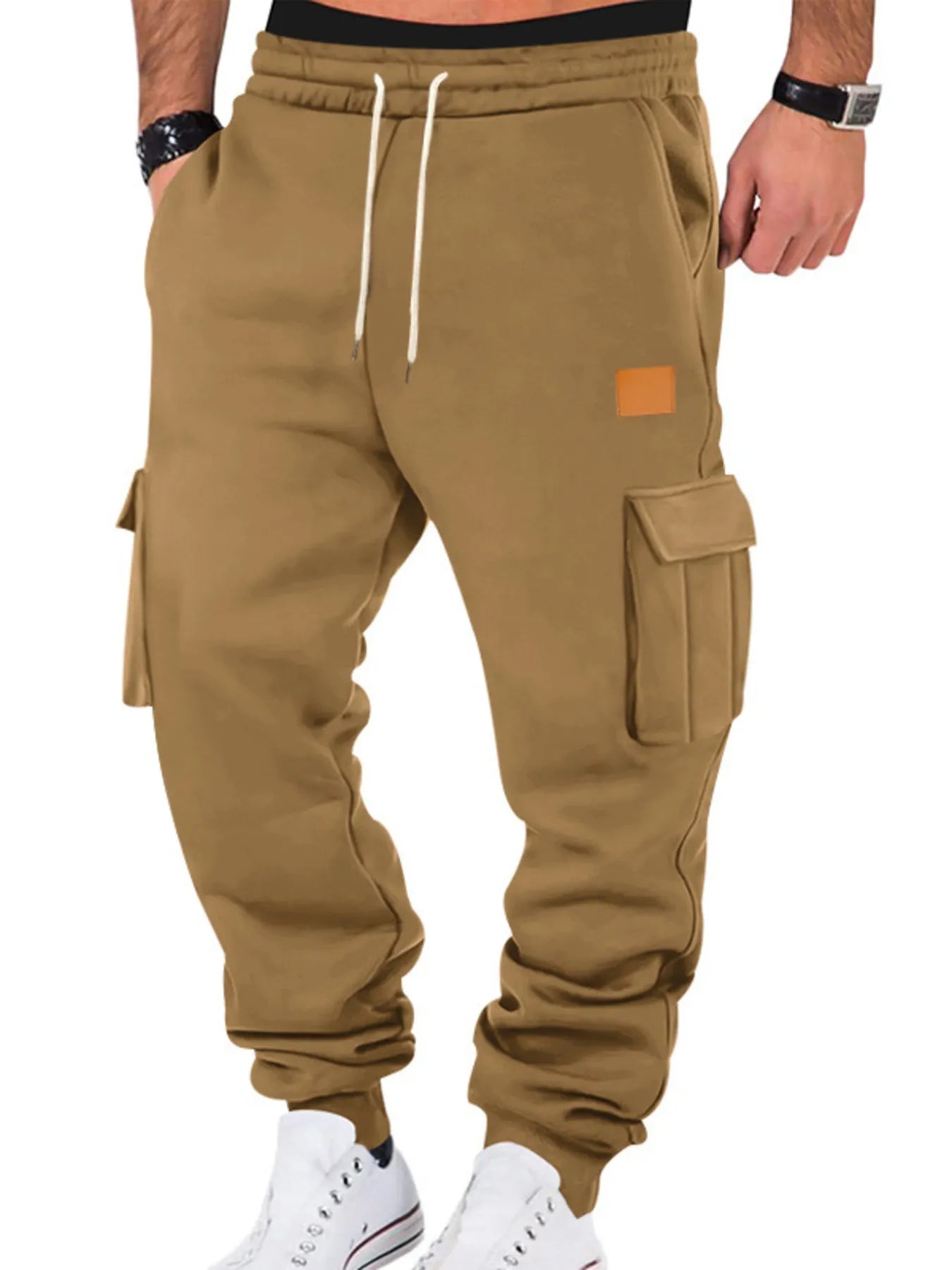 Pantalons de jogging cargo à cordon pour hommes grandes tailles