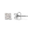 Pendientes de Stud Cuadrados de Diamante Mosaic de Oro Blanco de 10K