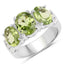 Anillo de Plata Esterlina con Peridoto y Topacio Blanco de 4.14 Quilates