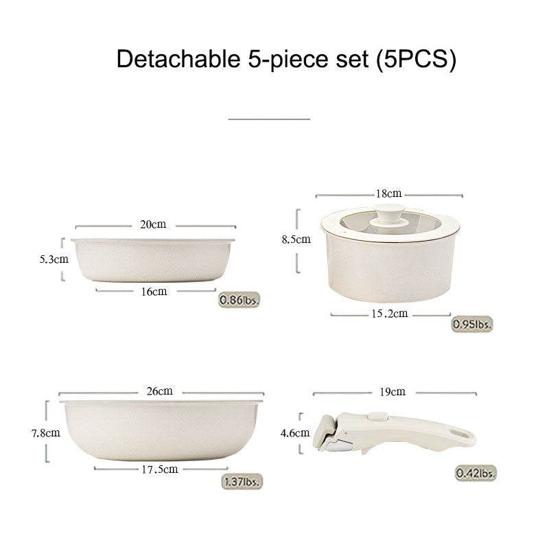 Ensemble de Casseroles Détachables Premium avec Finition Antiadhésive
