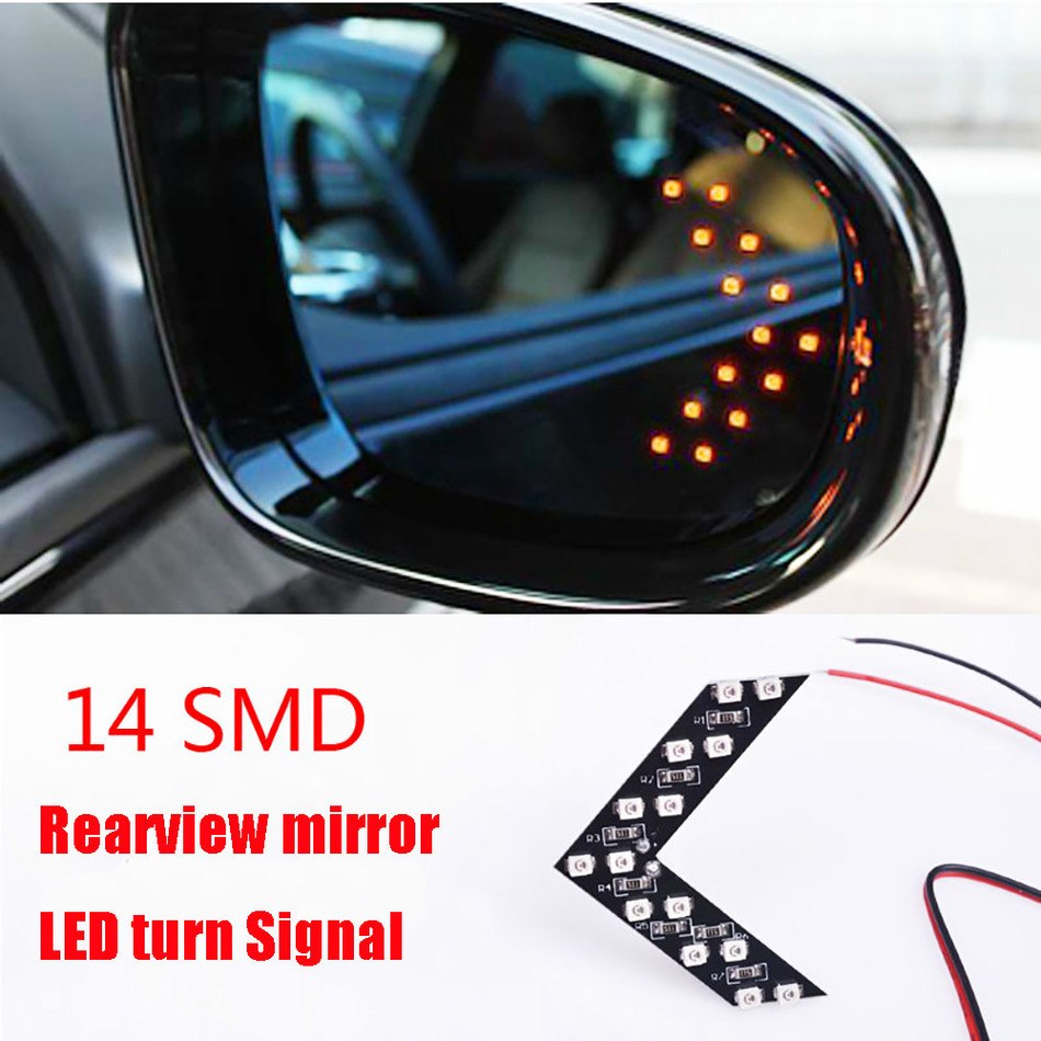 2pcs Arrow Panel 14 SMD LED Car Side Mirror Indicator Lights