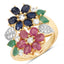 3.65 Carat Multi-Stone Floral Engagement Ring in Sterling Silver
