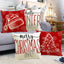 Christmas hat pillowcase linen Christmas tree letter print pillowcase holiday - Korvel