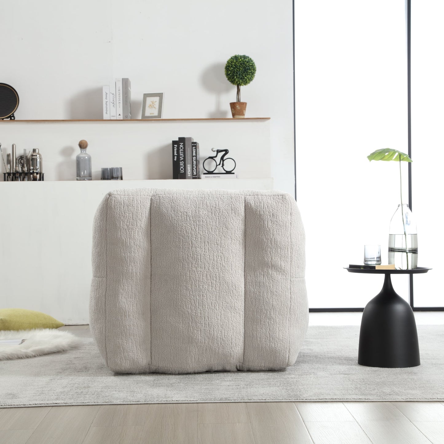 Sillón Puff Esponjoso con Espuma Viscoelástica y Otomana
