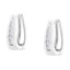 Boucles d'oreilles créoles en or blanc 14k avec diamants - 1/4 Cttw