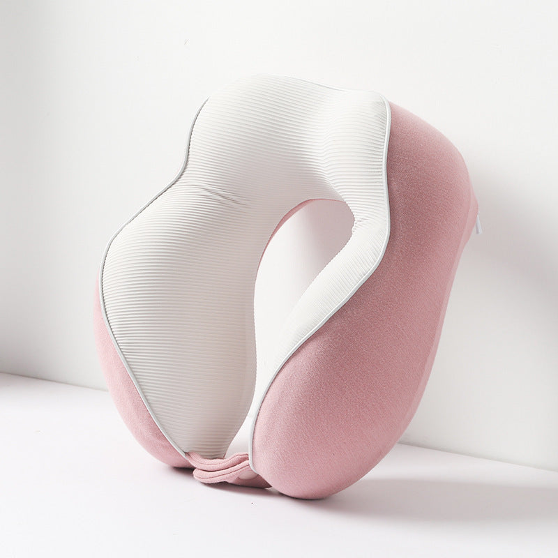 Memory Cotton U-Shaped Travel Pillow - Removable & Washable