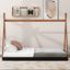 Twin Size Tent Floor Bed with Triangle Structure, Black+Brown - Korvel