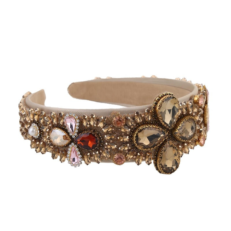 Fashionable retro wide edge sponge compression headband - Korvel