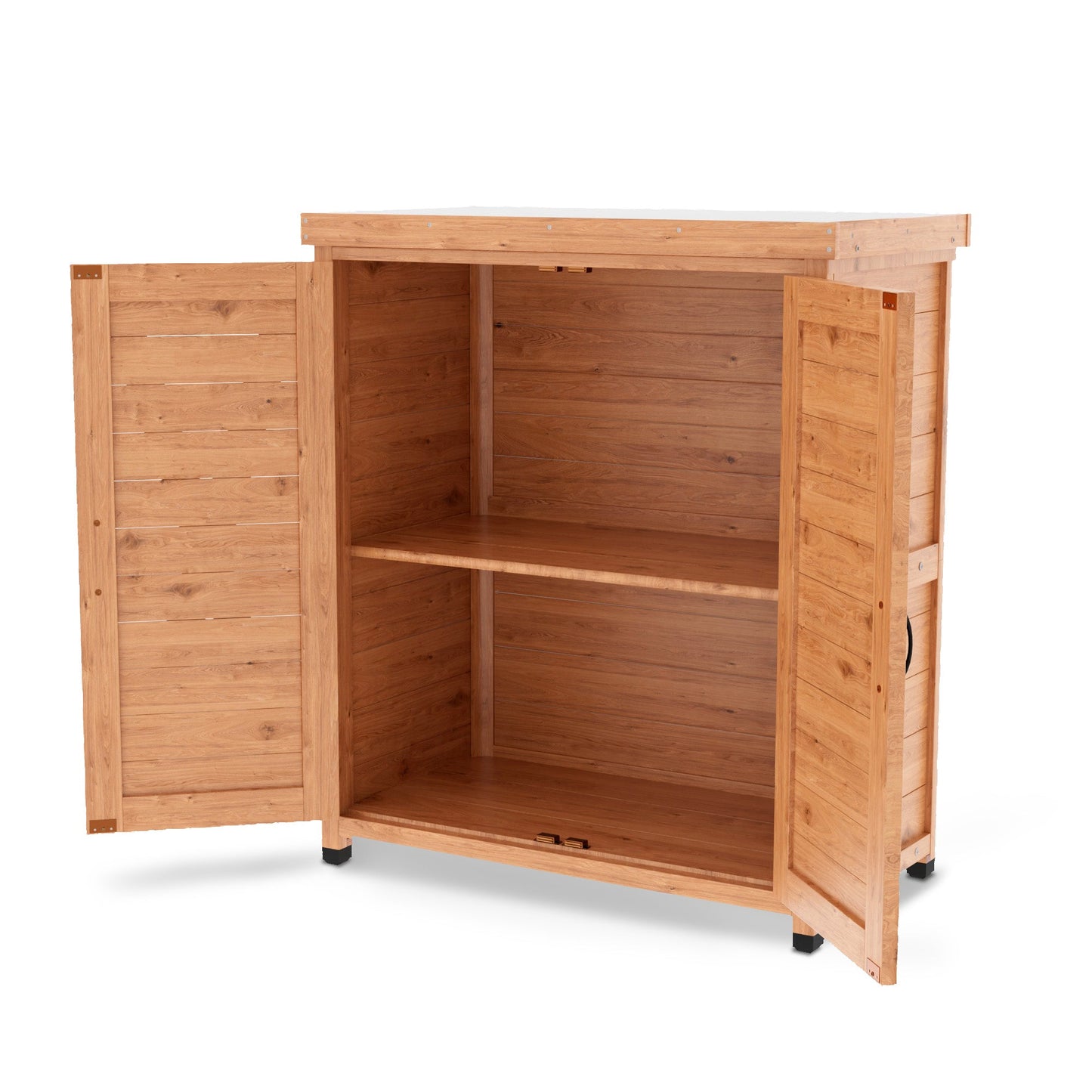 Potting Bench with Storage Cabinet and Metal Table Top for Outdoor Patio,Outdoor Work Station Table - Korvel
