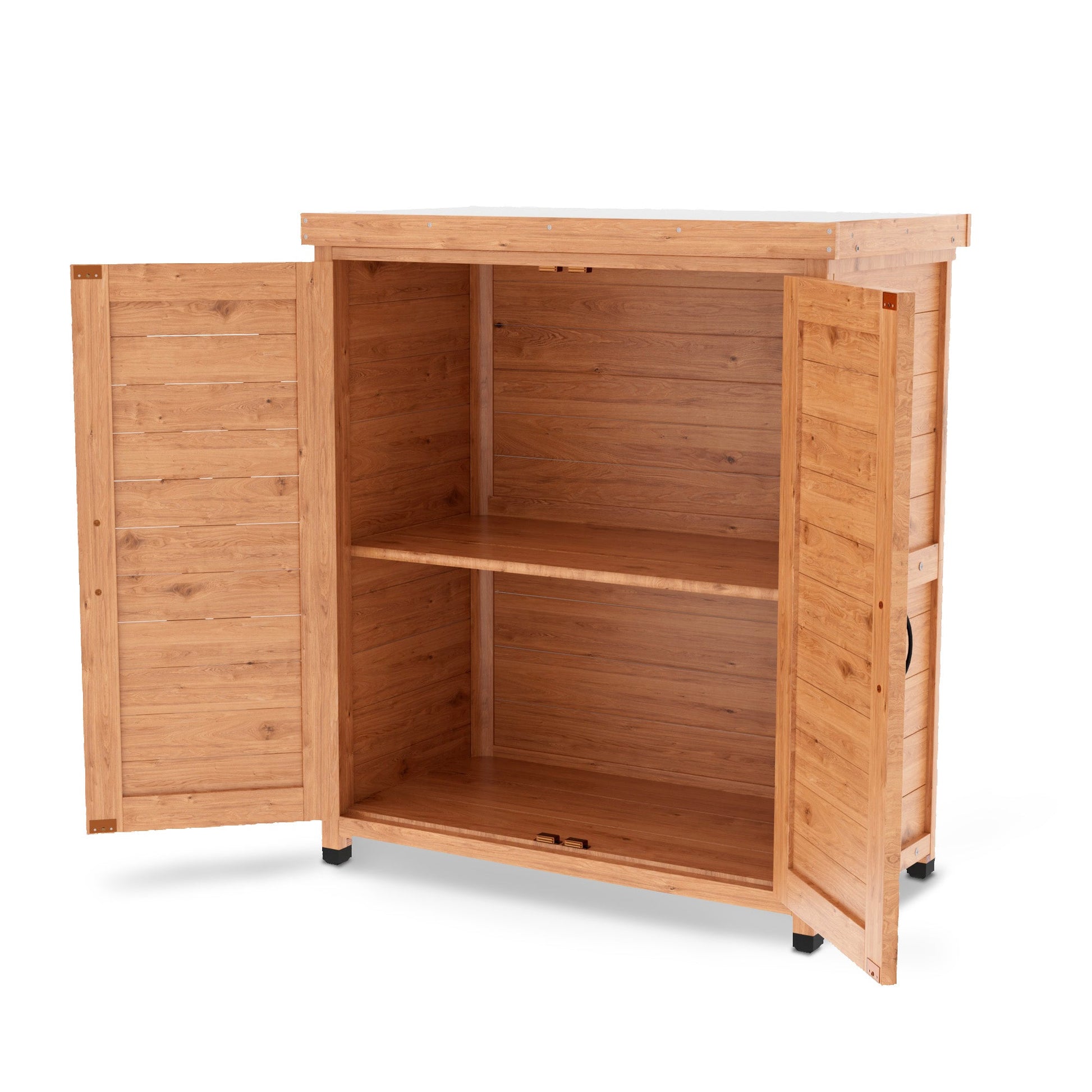 Potting Bench with Storage Cabinet and Metal Table Top for Outdoor Patio,Outdoor Work Station Table - Korvel