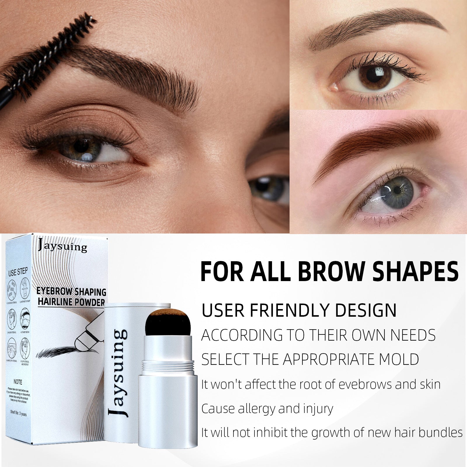 Jaysuing Eyebrow Printing Set Eyebrow Powder Hairline Retouching Eyebrow Shape Portable Hairline Eyebrow Repair Shadow Powder - Korvel