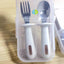 Adjustable color PPSU silicone fork and spoon set, children's stainless steel spoon and fork, baby training supplementary food tableware set of 2 pieces - Korvel