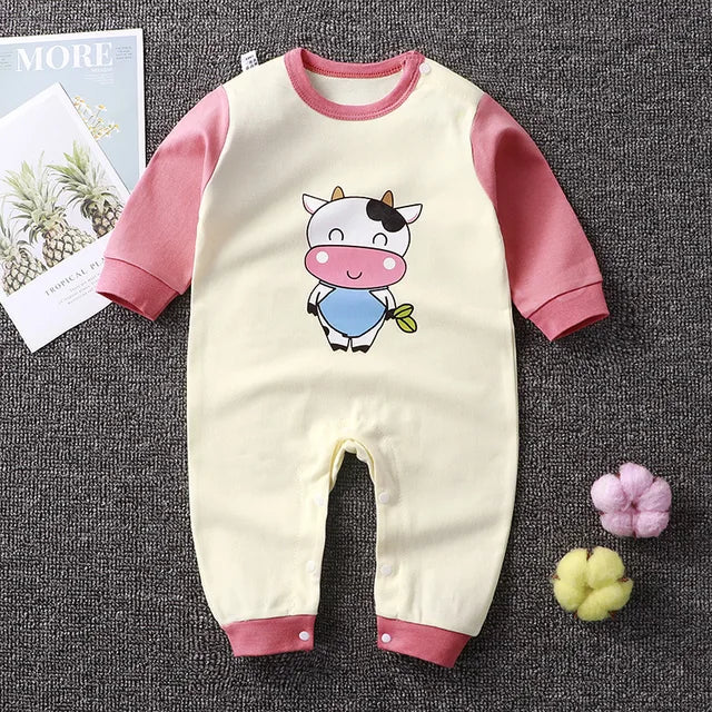 2024 Spring Autumn 0-2 Years Old Baby Romper Baby Jumpsuit Boys Girls Long-sleeved Trousers Newborn Romper Climbing Clothes - Korvel